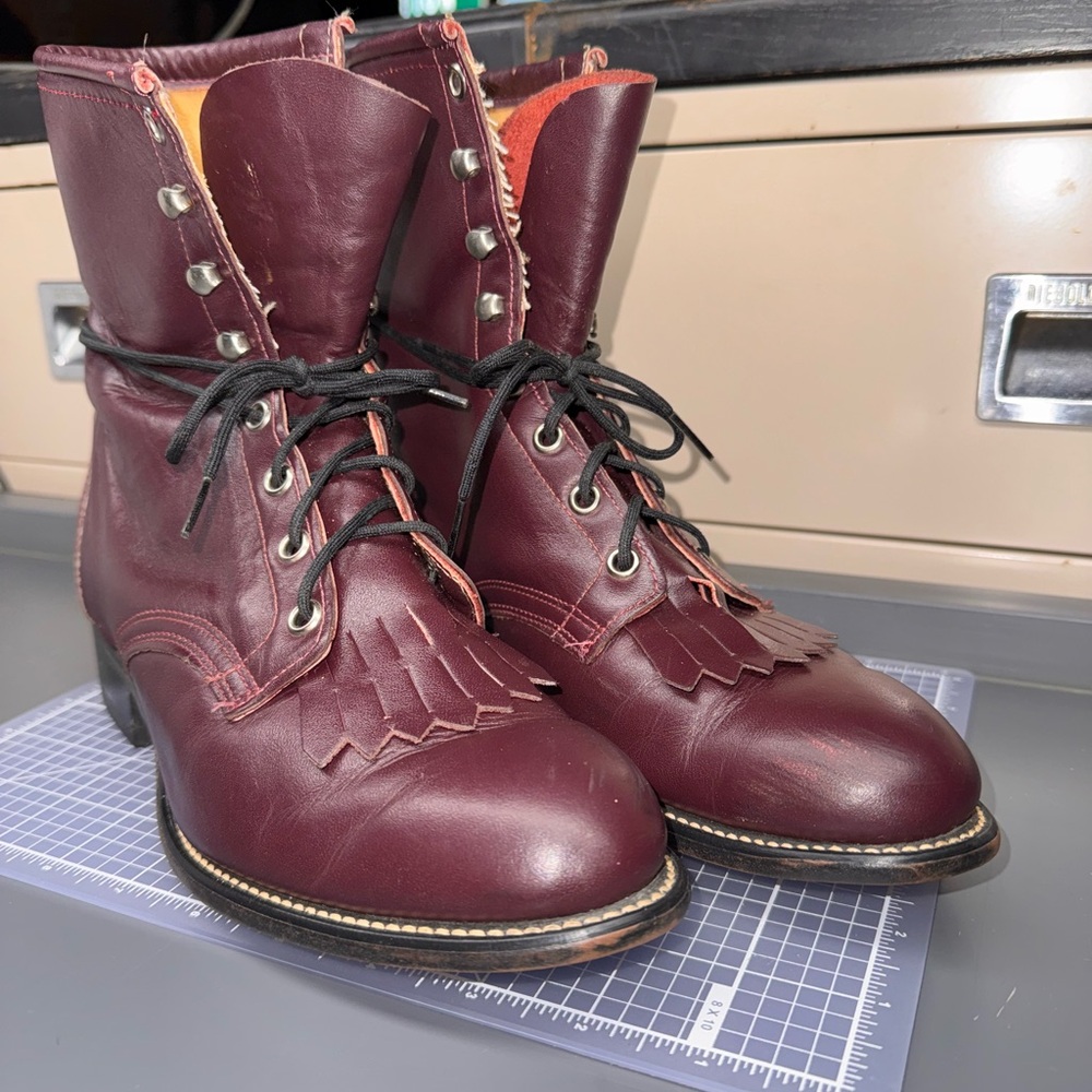 Laredo Men's Dark Red Leather Boots